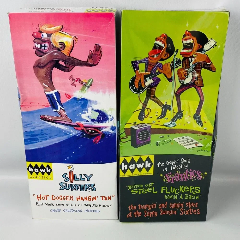 Hawk Classics Plastic Model 2 Kit‎ Lot Silly Surfer #16011 Frantics #15003